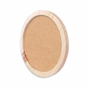 Moldura Redonda em Madeira de Pinus Natural para Quadros Decorativos com Fundo MDF Moldura Redonda em Madeira de Pinus Natural para Quadros Decorativos com Fundo MDF
