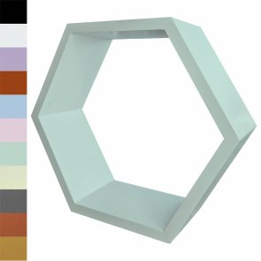 Nicho Hexágonal Colméia Colorido em Mdf Laqueado para Parede - 30x34x12cm Nicho Hexágonal Colméia Colorido em Mdf Laqueado para Parede - 30x34x12cm