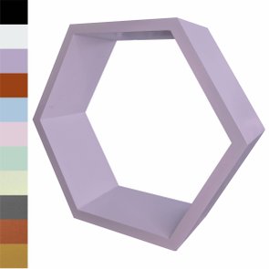Nicho Hexágonal Colméia Colorido em Mdf Laqueado para Parede - 38x44x12cm Nicho Hexágonal Colméia Colorido em Mdf Laqueado para Parede - 38x44x12cm