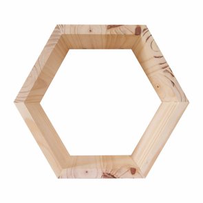 Nicho Hexagonal Colmeia Decorativo em Madeira de Pinus - 30x34x12cm - Farmhouse Nicho Hexagonal Colmeia Decorativo em Madeira de Pinus - 30x34x12cm - Farmhouse