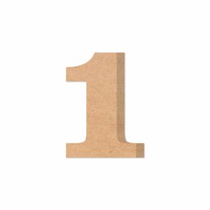 Número Decorativo 1 15cm em MDF Cru 15mm Número Decorativo 1 15cm em MDF Cru 15mm