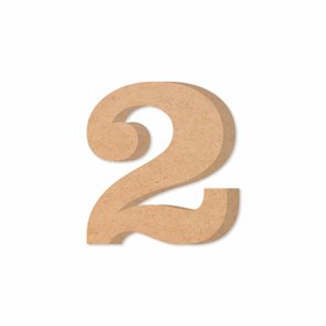 Número Decorativo 2 15cm em MDF Cru 15mm Número Decorativo 2 15cm em MDF Cru 15mm