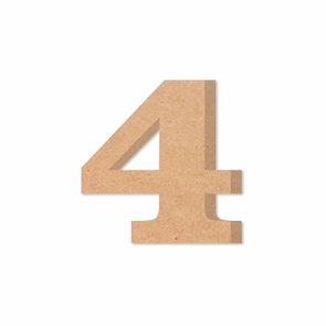 Número Decorativo 4 15cm em MDF Cru 15mm Número Decorativo 4 15cm em MDF Cru 15mm
