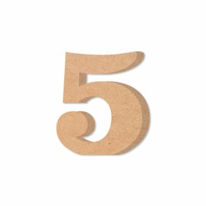 Número Decorativo 5 15cm em MDF Cru 15mm Número Decorativo 5 15cm em MDF Cru 15mm