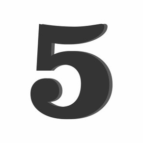 Número Decorativo 5 20cm - 6mm Número Decorativo 5 20cm - 6mm