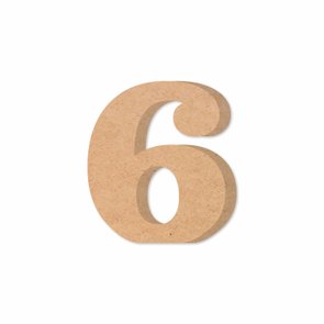 Número Decorativo 6 15cm em MDF Cru 15mm Número Decorativo 6 15cm em MDF Cru 15mm