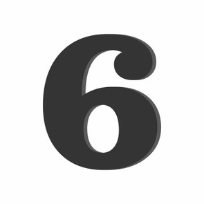 Número Decorativo 6 20cm - 6mm Número Decorativo 6 20cm - 6mm