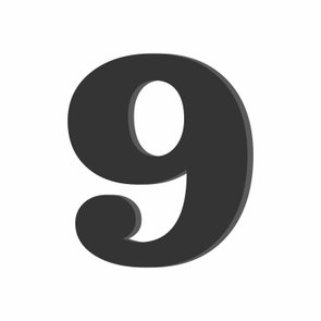 Número Decorativo 9 20cm - 6mm Número Decorativo 9 20cm - 6mm