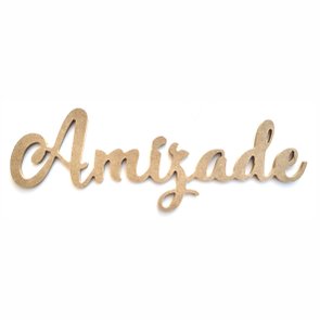 Palavra Decorativa Amizade Lettering Para Parede 35cm em Mdf Cru 6mm Palavra Decorativa Amizade Lettering Para Parede 35cm em Mdf Cru 6mm