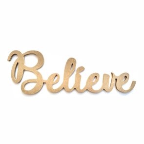 Palavra Decorativa Believe Lettering Para Parede 35cm em Mdf Cru 6mm Palavra Decorativa Believe Lettering Para Parede 35cm em Mdf Cru 6mm