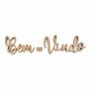 Palavra Decorativa Bem-Vindo Lettering Para Parede 35cm em Mdf Cru 6mm Palavra Decorativa Bem-Vindo Lettering Para Parede 35cm em Mdf Cru 6mm