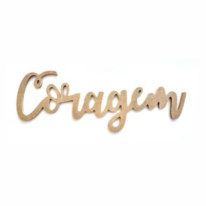 Palavra Decorativa Coragem Lettering Para Parede 35cm em Mdf Cru 6mm Palavra Decorativa Coragem Lettering Para Parede 35cm em Mdf Cru 6mm