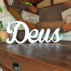 Palavra Decorativa Deus 38cm em Mdf 15mm Palavra Decorativa Deus 38cm em Mdf 15mm