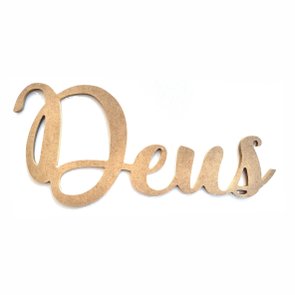 Palavra Decorativa Deus Lettering Para Parede 35cm em Mdf Cru 6mm Palavra Decorativa Deus Lettering Para Parede 35cm em Mdf Cru 6mm