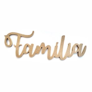 Palavra Decorativa Família Lettering Para Parede 35cm em Mdf Cru 6mm Palavra Decorativa Família Lettering Para Parede 35cm em Mdf Cru 6mm