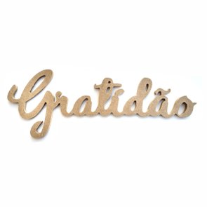Palavra Decorativa Gratidão Lettering Para Parede 35cm em Mdf Cru 6mm Palavra Decorativa Gratidão Lettering Para Parede 35cm em Mdf Cru 6mm