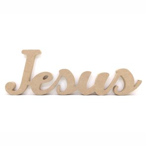 Palavra Decorativa Jesus 44cm em Mdf Cru 15mm - cnc28 Palavra Decorativa Jesus 44cm em Mdf Cru 15mm - cnc28