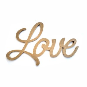Palavra Decorativa Love Lettering Para Parede 35cm em Mdf Cru 6mm Palavra Decorativa Love Lettering Para Parede 35cm em Mdf Cru 6mm