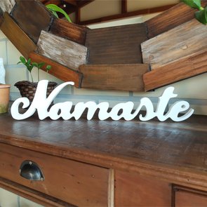 Palavra Decorativa Namaste 45cm em Mdf 15mm Palavra Decorativa Namaste 45cm em Mdf 15mm