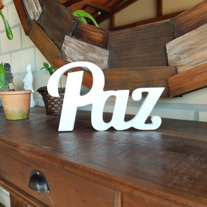 Palavra Decorativa Paz 25cm em Mdf 15mm Palavra Decorativa Paz 25cm em Mdf 15mm