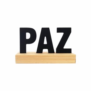 Palavra Decorativa Paz com Suporte de Madeira Palavra Decorativa Paz com Suporte de Madeira