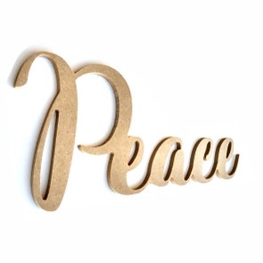 Palavra Decorativa Peace Lettering Para Parede 35cm em Mdf Cru 6mm Palavra Decorativa Peace Lettering Para Parede 35cm em Mdf Cru 6mm