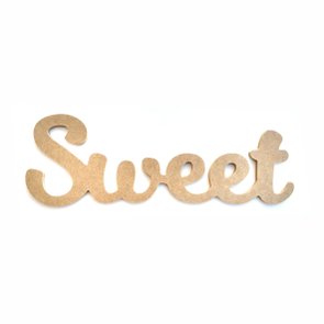Palavra Decorativa Sweet Lettering Para Parede 35cm em Mdf Cru 6mm Palavra Decorativa Sweet Lettering Para Parede 35cm em Mdf Cru 6mm