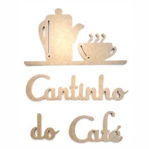 Palavras Decorativas Aplique Cantinho do Café Lettering Para Parede em Mdf Cru 6mm Palavras Decorativas Aplique Cantinho do Café Lettering Para Parede em Mdf Cru 6mm