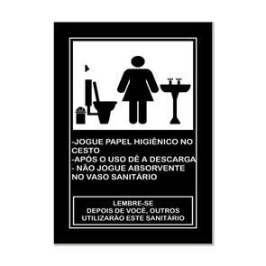 Placa de Higiene para Banheiro Feminino Placa de Higiene para Banheiro Feminino