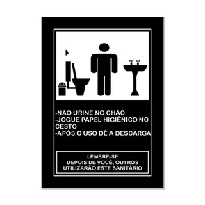 Placa de Higiene para Banheiro Masculino Placa de Higiene para Banheiro Masculino