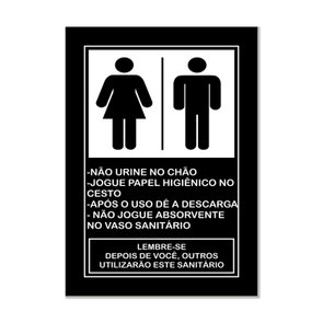 Placa de Higiene para Banheiros Unissex Placa de Higiene para Banheiros Unissex