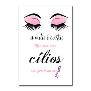 Adesivo Decorativo Parede Salão Estética Frase Cílios Lash Olhos