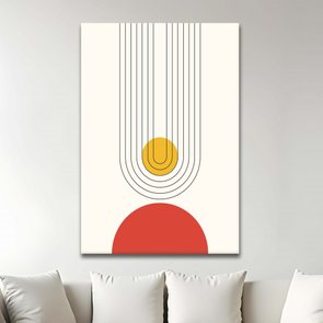 Placa Decorativa Bauhaus Círculo Vermelho Placa Decorativa Bauhaus Círculo Vermelho