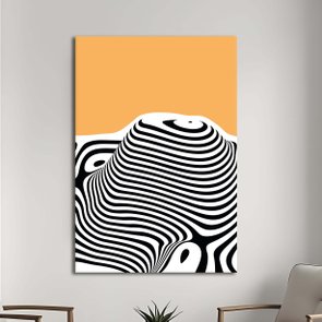 Placa Decorativa Bauhaus Curvas Em Preto E Laranja Placa Decorativa Bauhaus Curvas Em Preto E Laranja