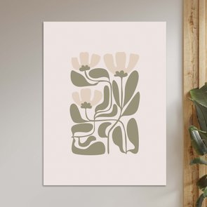 Placa Decorativa Botânica Abstrata Estilo Japandi Placa Decorativa Botânica Abstrata Estilo Japandi