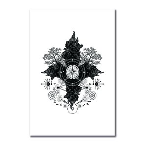 Placa Decorativa Bússola Rosa dos Ventos com Flores Placa Decorativa Bússola Rosa dos Ventos com Flores