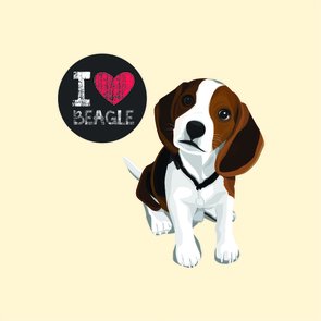 Placa Decorativa Cachorro Frase: "I Love Beagle" Bege Placa Decorativa Cachorro Frase: "I Love Beagle" Bege