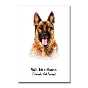Placa Decorativa Cachorro Pastor Alemão Características da Raça Placa Decorativa Cachorro Pastor Alemão Características da Raça