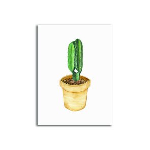 Placa Decorativa Cactus em Vaso Amarelo Placa Decorativa Cactus em Vaso Amarelo