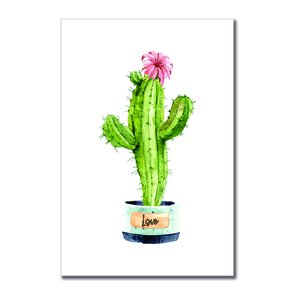 Placa Decorativa Cactus em Vaso Love Placa Decorativa Cactus em Vaso Love