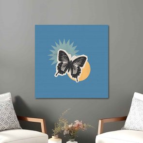 Placa Decorativa Colagem Abstrata Borboleta Placa Decorativa Colagem Abstrata Borboleta