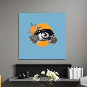 Placa Decorativa Colagem Abstrata Olho Placa Decorativa Colagem Abstrata Olho