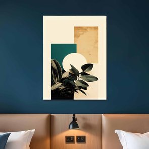 Placa Decorativa Colagem Abstrata Paisagem com Formas Geométricas Placa Decorativa Colagem Abstrata Paisagem com Formas Geométricas