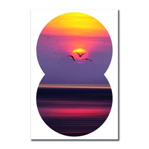 Placa Decorativa Coleção Mar Paisagem De Pássaros Voando Placa Decorativa Coleção Mar Paisagem De Pássaros Voando