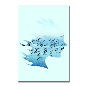 Placa Decorativa Coleção Mar Perfil De Mulher Placa Decorativa Coleção Mar Perfil De Mulher