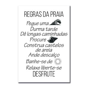 Placa Decorativa Coleção Mar Regras Do Mar... Placa Decorativa Coleção Mar Regras Do Mar...