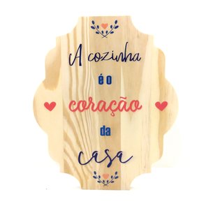 Placa Decorativa de Cozinha em Pinus A Cozinha é o Coração da Casa Placa Decorativa de Cozinha em Pinus A Cozinha é o Coração da Casa