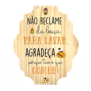 Placa Decorativa Madeira - Levanta Sacode a Poeira