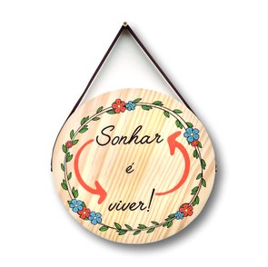 Placa Decorativa De Madeira Pinus Para Porta E Parede Sonhar É Viver Placa Decorativa De Madeira Pinus Para Porta E Parede Sonhar É Viver