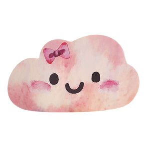 Placa Decorativa em Madeira de Pinus Nuvem Rosa Placa Decorativa em Madeira de Pinus Nuvem Rosa